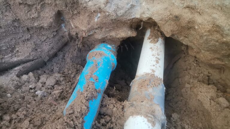 Pool leak detection and pipe repair Cape Town: cracked pipe dug up