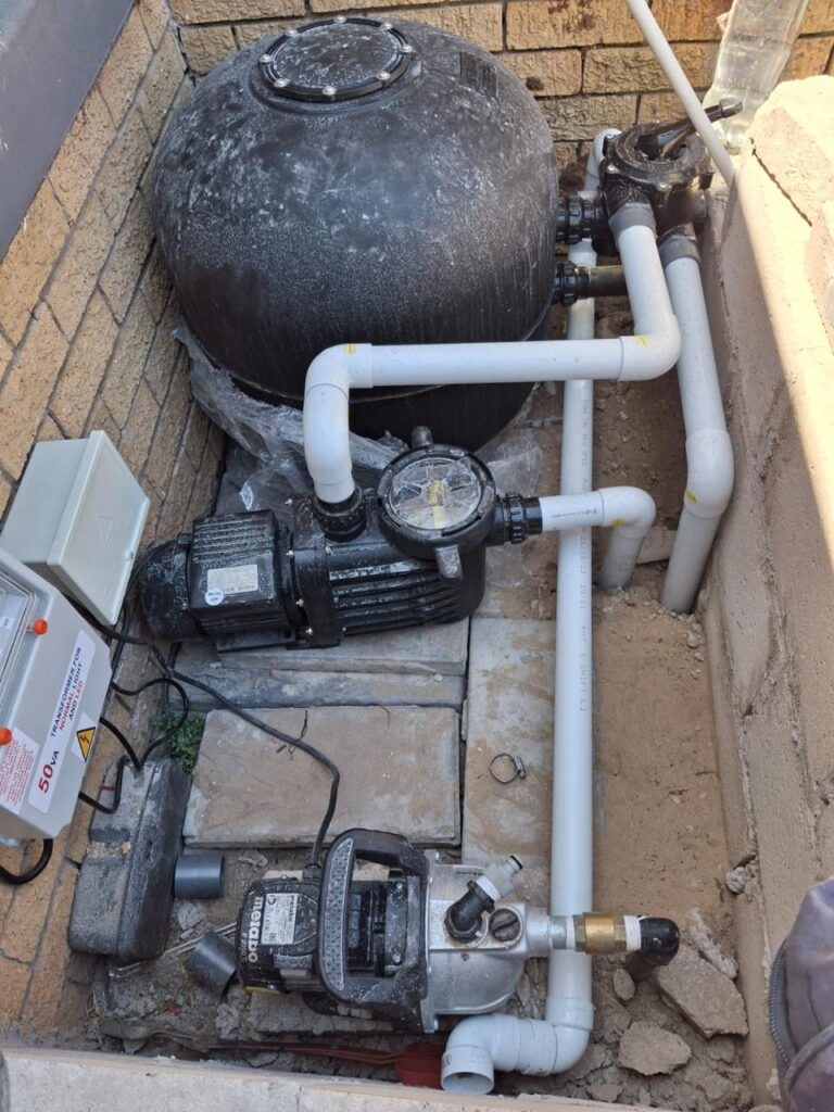 Pool pump and filter repairs Cape Town: new pump and filter setup