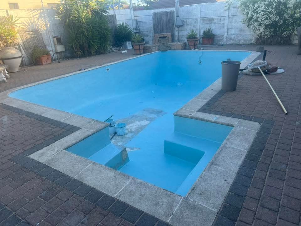 pool relining Monte Vista in progress — fresh lining going on a prepped shell