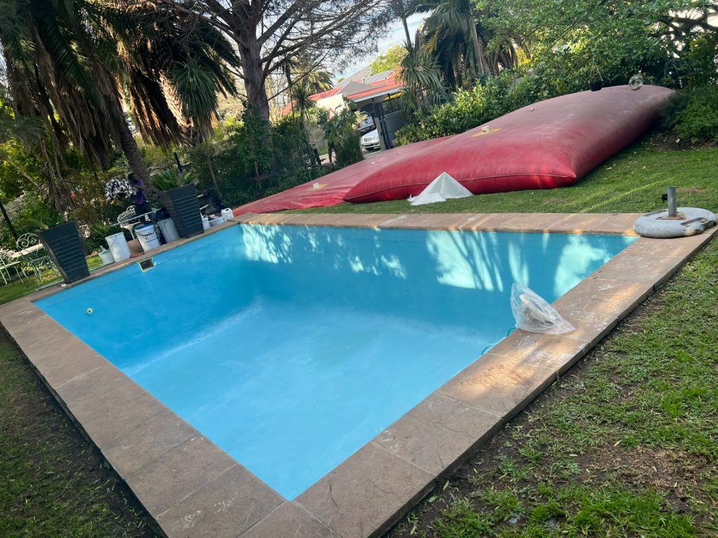 Durbanville gunite pool converted to fibreglass finished and filling