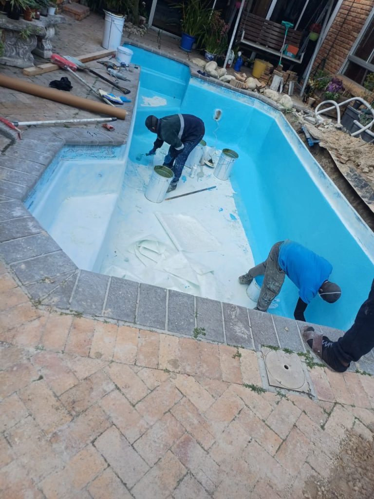 Fiberglass pool relining in progress Cape Town