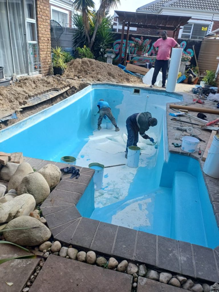 Pool relining surface preparation Cape Town