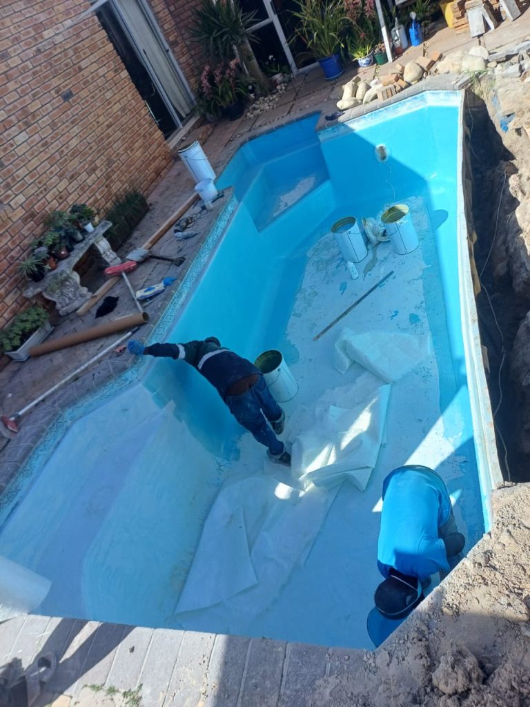 Pool renovation in progress Cape Town