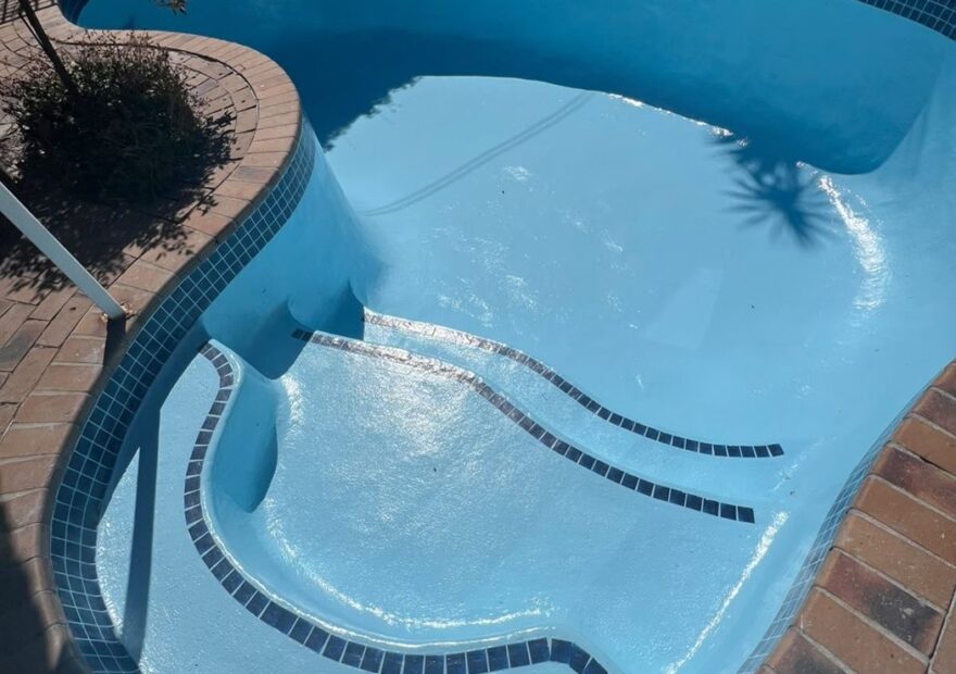 Completed gunite relining with fibreglass in Rondebosch, 7x4m pool, R32,000 all inclusive